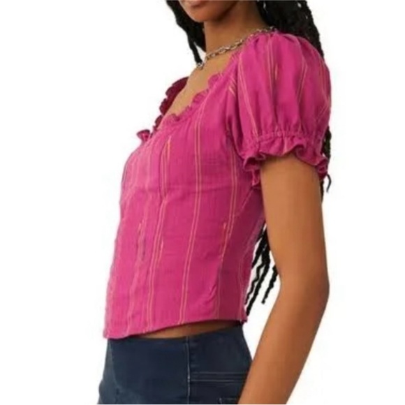 Free People Serotonin Top Raspberry small - Picture 2 of 6